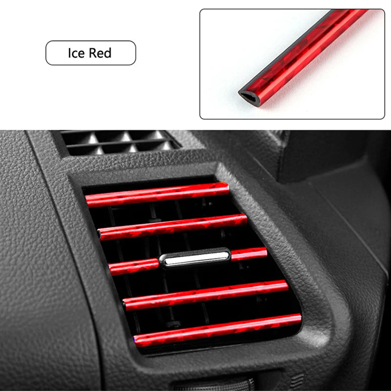 10 PCS Car Air Conditioner Outlet Decorative Soft Strip Accessories Auto Interior Grille Decorative Strip Universal U-shaped