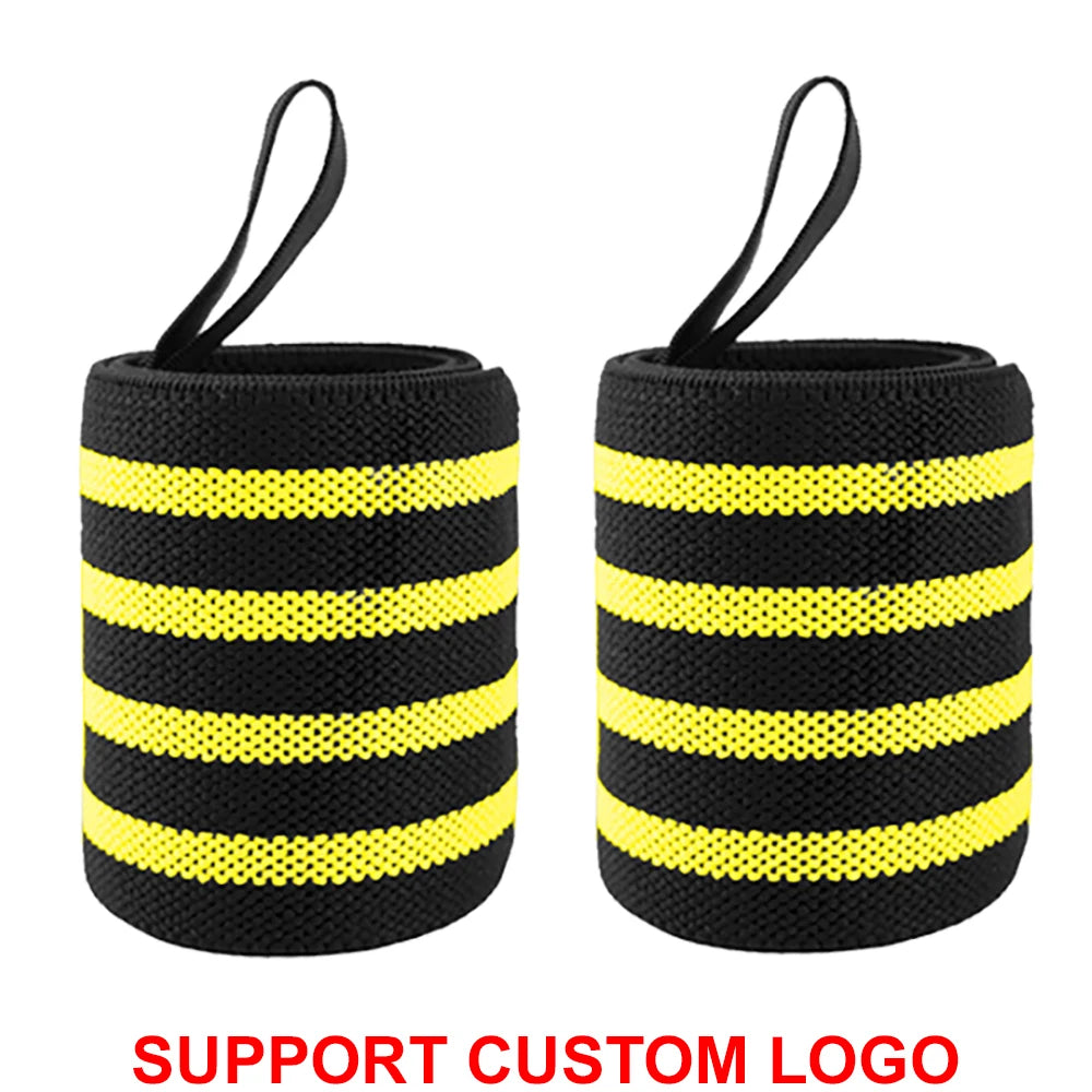 1 Pair Wristband Wrist Bandage Fitness Gym Training Custom Logo