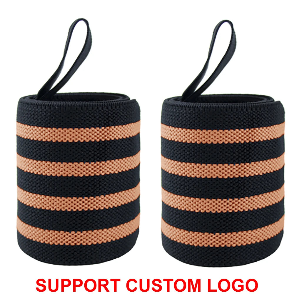 1 Pair Wristband Wrist Bandage Fitness Gym Training Custom Logo