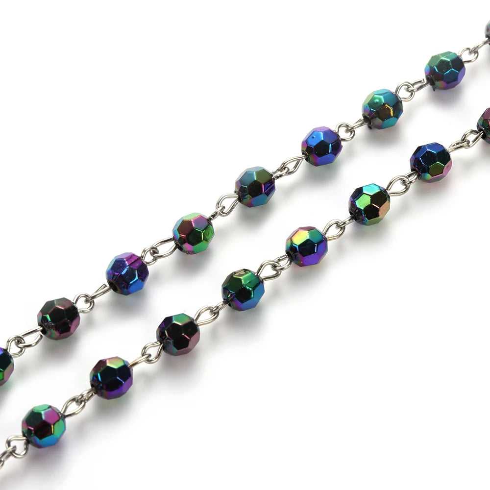 Fashion Vintage Cross Necklace Rosary Beads