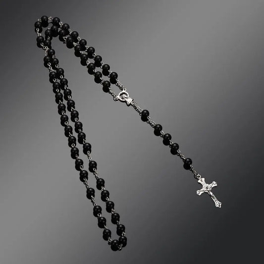 Fashion Vintage Cross Necklace Rosary Beads