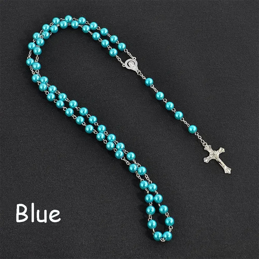 Fashion Vintage Cross Necklace Rosary Beads