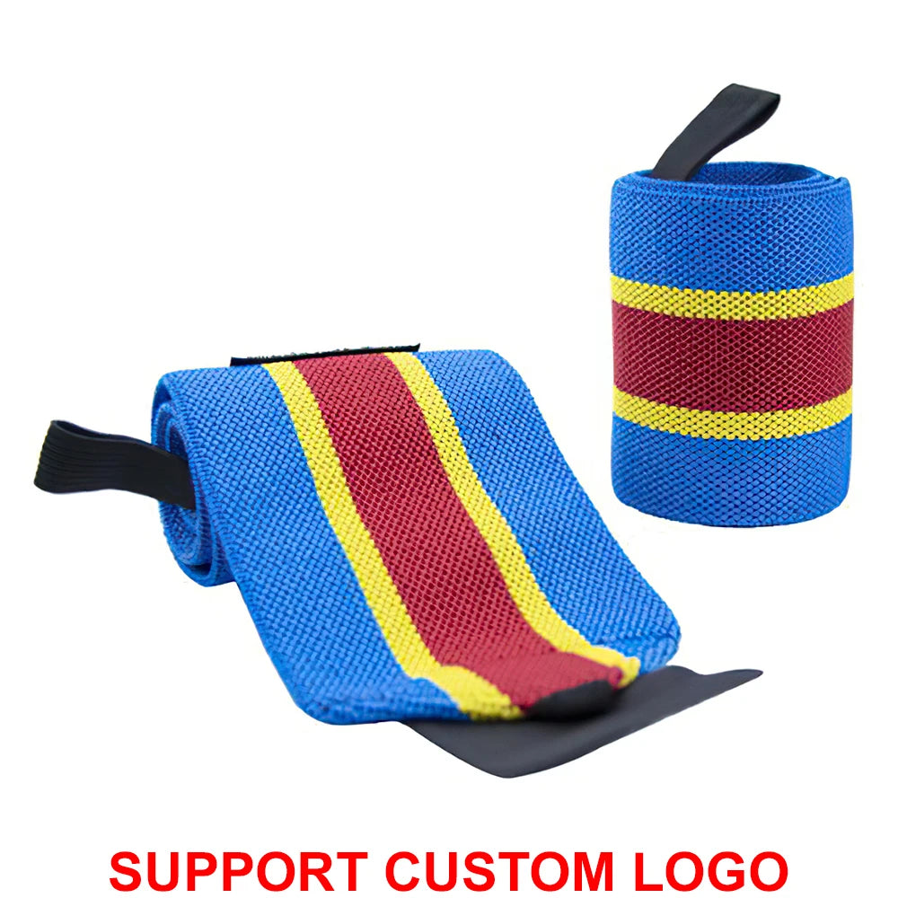 1 Pair Wristband Wrist Bandage Fitness Gym Training Custom Logo