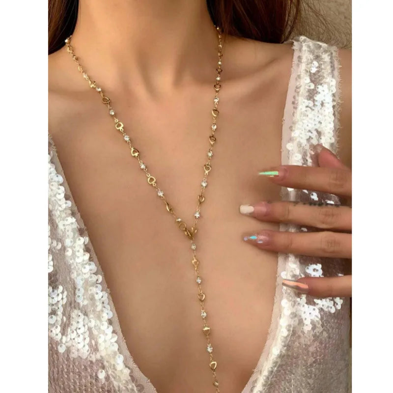 Fashion Colorful Long Y-Shaped Necklace for Women Summer Holiday