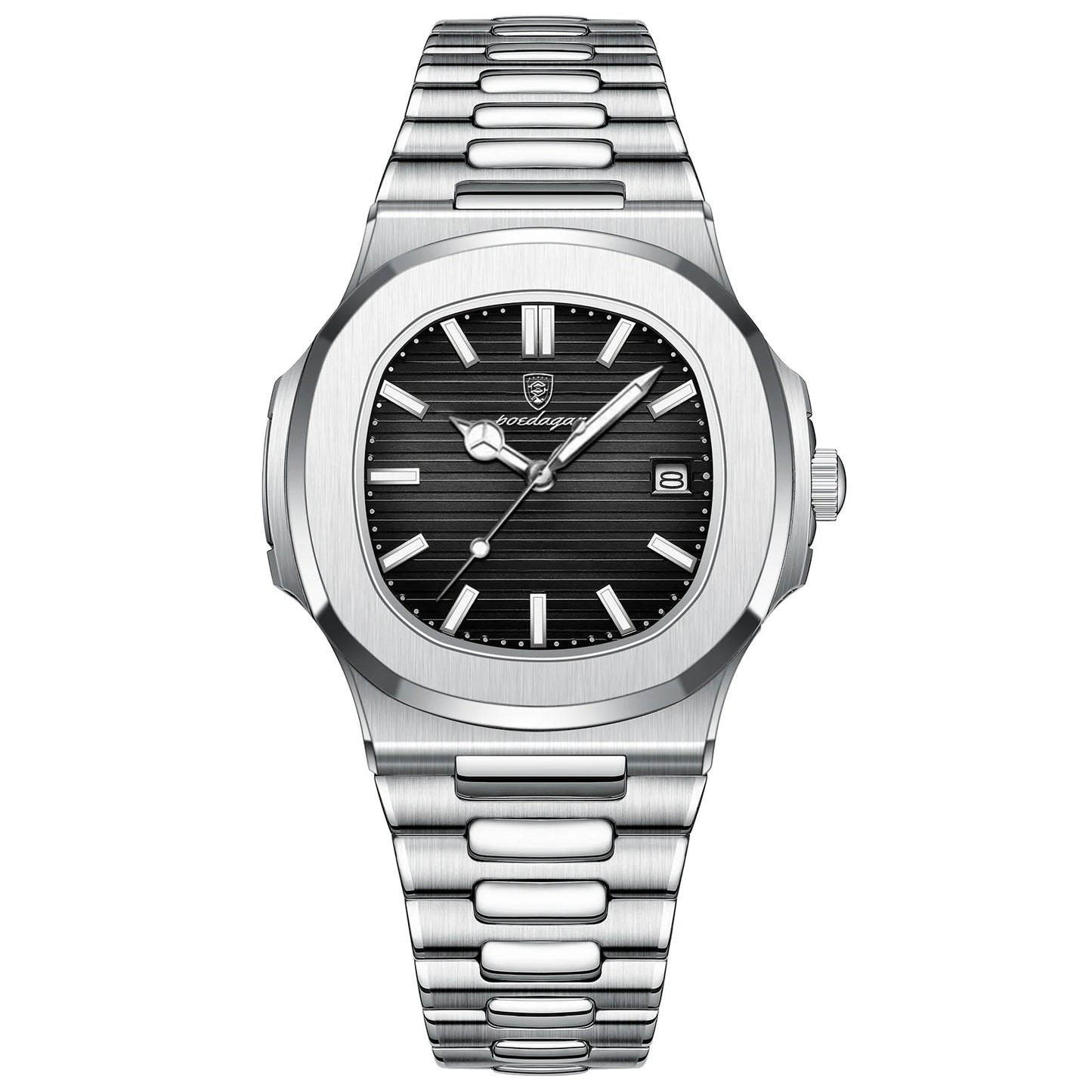2023 New POEDAGAR Luxury Watch Waterproof Stainless Steel Square Quartz Men