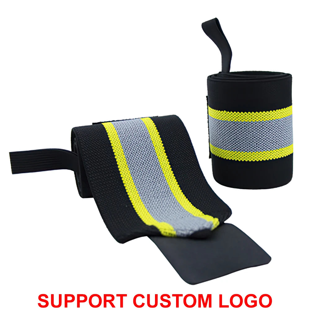 1 Pair Wristband Wrist Bandage Fitness Gym Training Custom Logo
