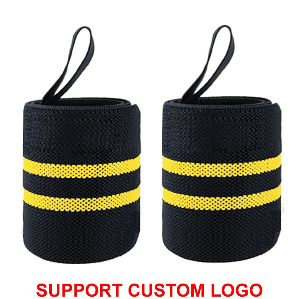 1 Pair Wristband Wrist Bandage Fitness Gym Training Custom Logo
