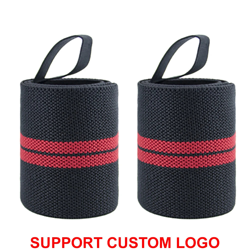 1 Pair Wristband Wrist Bandage Fitness Gym Training Custom Logo