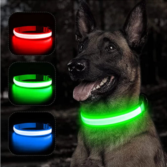 USB Rechargeable Luminous for Large Small Dogs Cat Night Light Collar