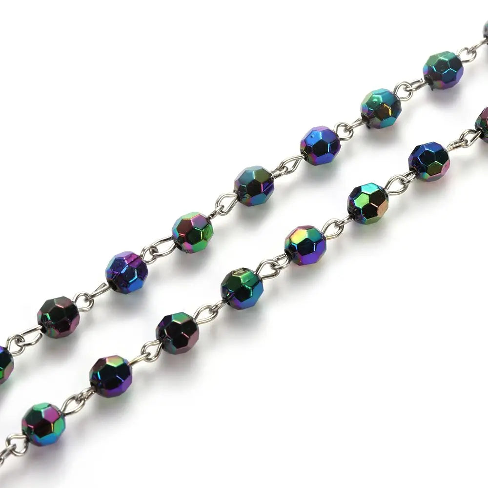 Fashion Vintage Cross Necklace Rosary Beads