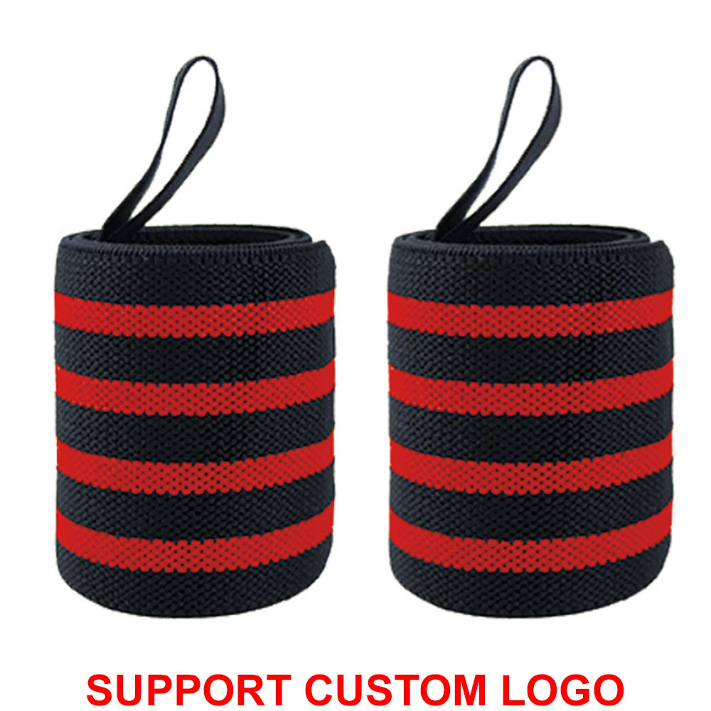 1 Pair Wristband Wrist Bandage Fitness Gym Training Custom Logo