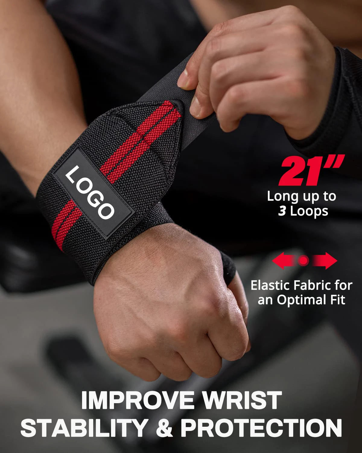 1 Pair Wristband Wrist Bandage Fitness Gym Training Custom Logo
