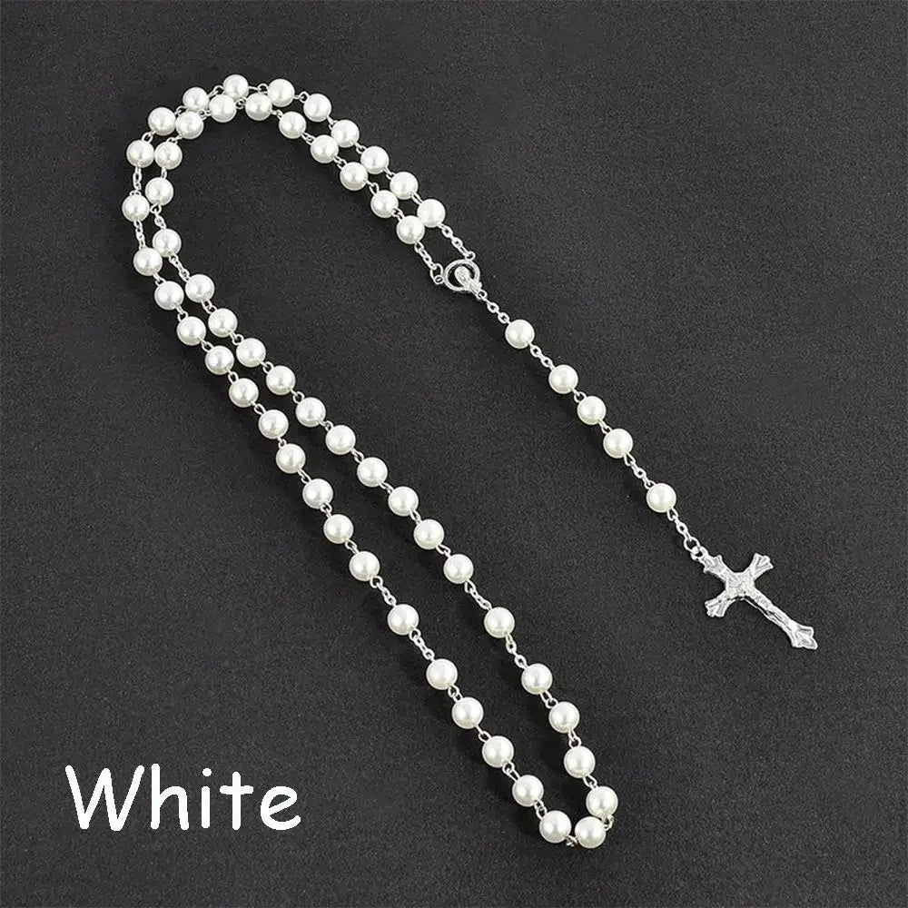 Fashion Vintage Cross Necklace Rosary Beads