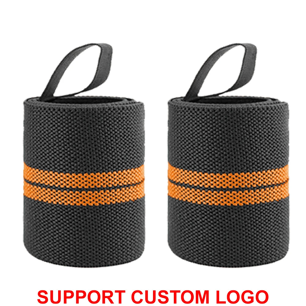 1 Pair Wristband Wrist Bandage Fitness Gym Training Custom Logo