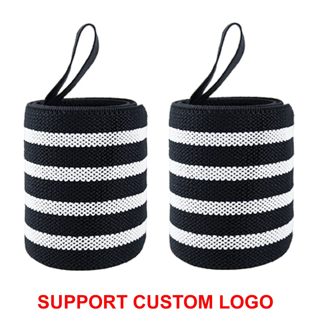1 Pair Wristband Wrist Bandage Fitness Gym Training Custom Logo