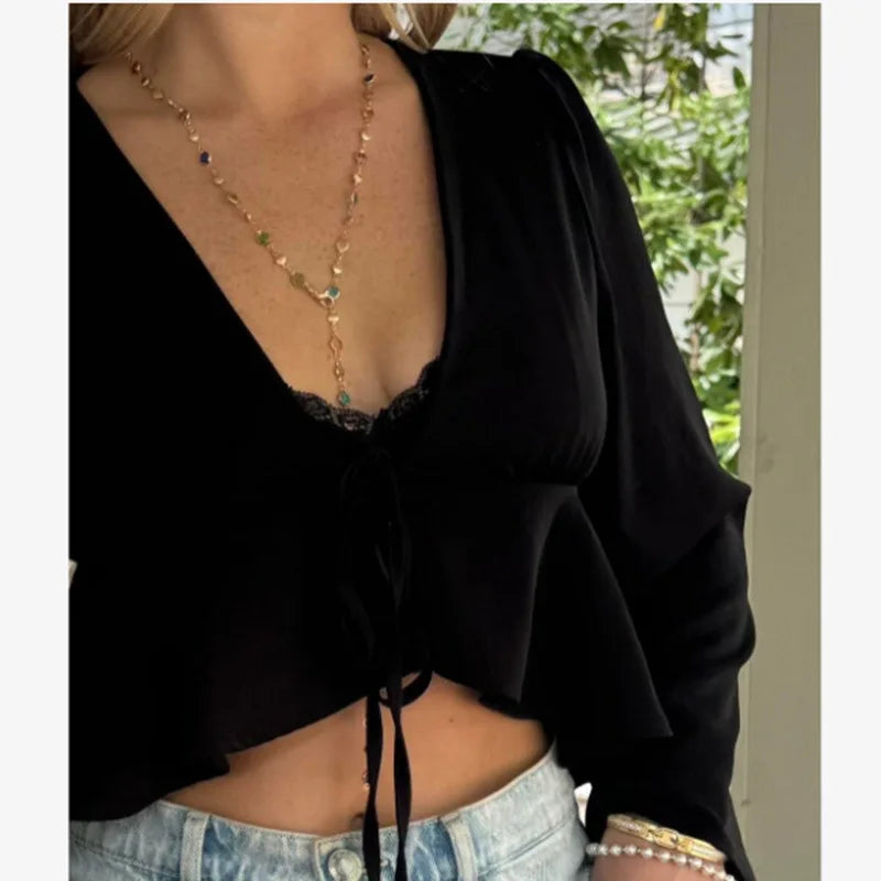Fashion Colorful Long Y-Shaped Necklace for Women Summer Holiday