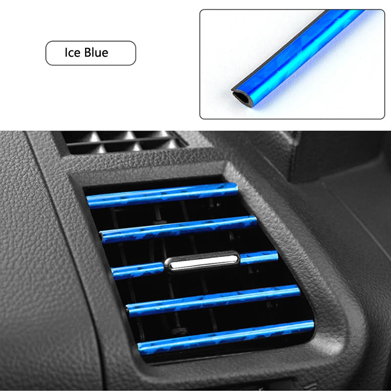 10 PCS Car Air Conditioner Outlet Decorative Soft Strip Accessories Auto Interior Grille Decorative Strip Universal U-shaped