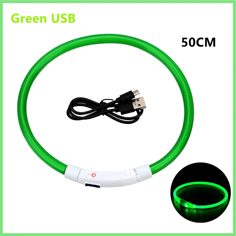 USB Rechargeable Luminous for Large Small Dogs Cat Night Light Collar