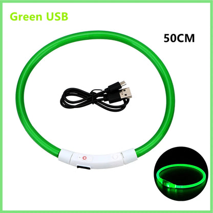 USB Rechargeable Luminous for Large Small Dogs Cat Night Light Collar