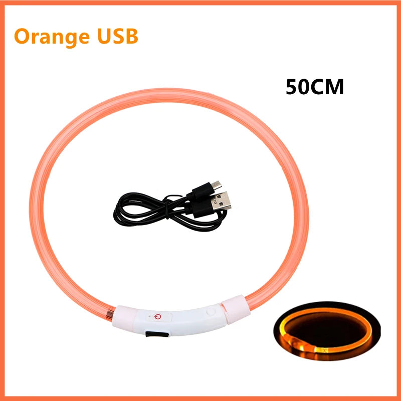 USB Rechargeable Luminous for Large Small Dogs Cat Night Light Collar