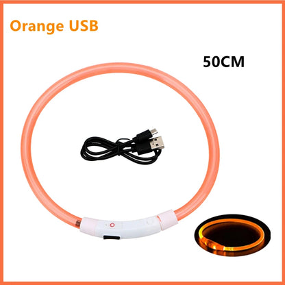 USB Rechargeable Luminous for Large Small Dogs Cat Night Light Collar