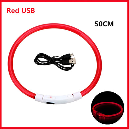 USB Rechargeable Luminous for Large Small Dogs Cat Night Light Collar