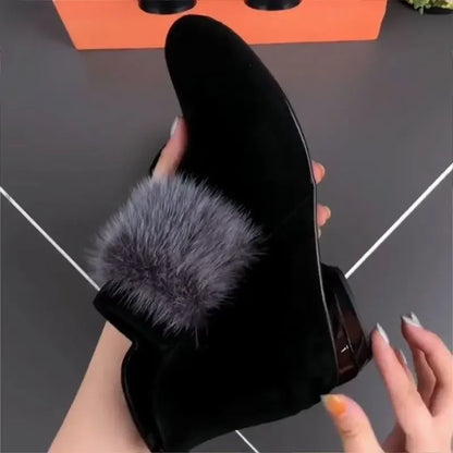 Winter Plush Warm Women's Boots Fashion Zipper Short