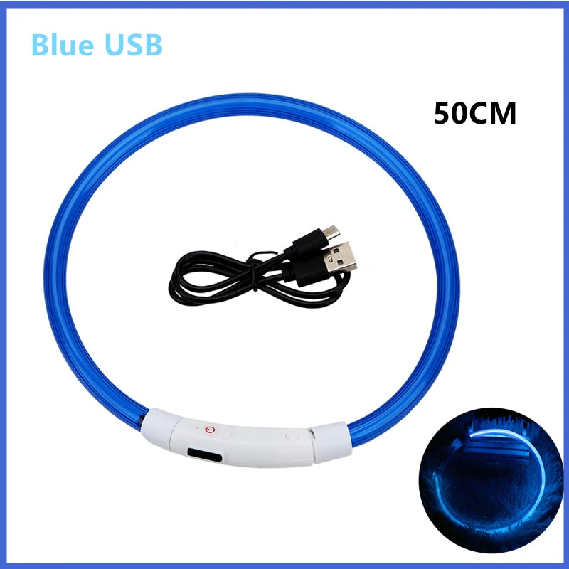 USB Rechargeable Luminous for Large Small Dogs Cat Night Light Collar