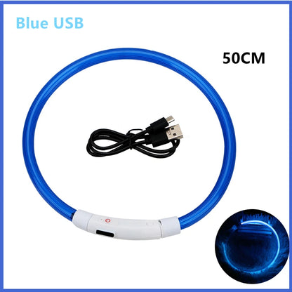 USB Rechargeable Luminous for Large Small Dogs Cat Night Light Collar