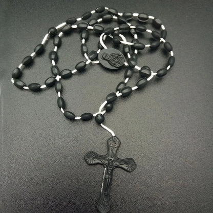 Fashion Vintage Cross Necklace Rosary Beads