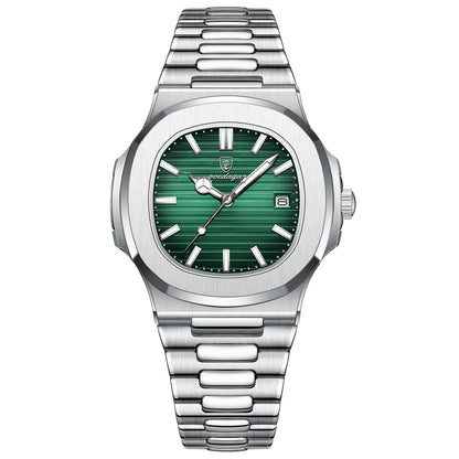 2023 New POEDAGAR Luxury Watch Waterproof Stainless Steel Square Quartz Men
