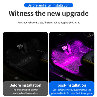 LED Car Interior foot Accessories Remote App Music Control Auto RGB Decorative Lamp