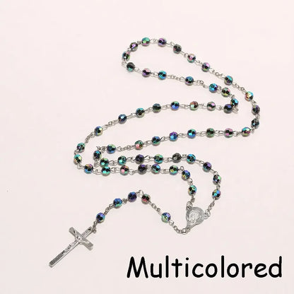 Fashion Vintage Cross Necklace Rosary Beads