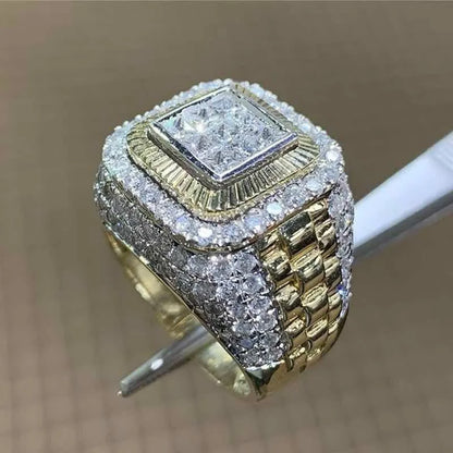 Domineering Gold Color Hip Hop Ring for Men Women Fashion